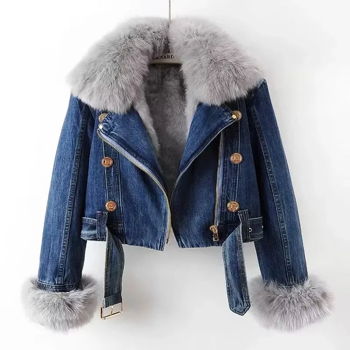 Aria Fur Denim Jacket