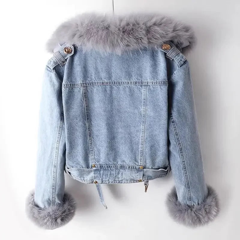 Aria Fur Denim Jacket