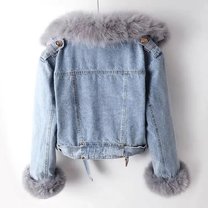 Aria Fur Denim Jacket