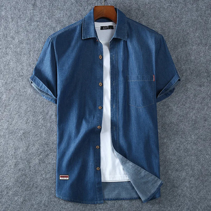 Men's Denim Short Sleeve Shirt