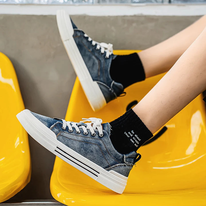 Wade | Washed Denim Sneakers