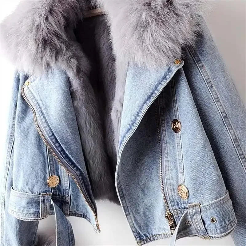 Aria Fur Denim Jacket