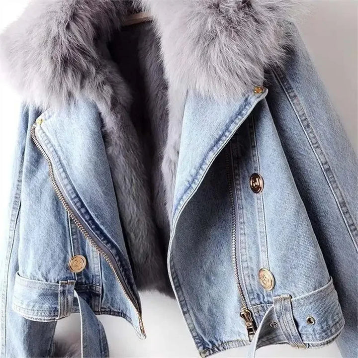 Aria Fur Denim Jacket